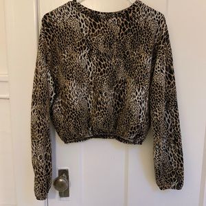 ZARA cropped leopard print top